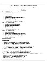 Đề cương ôn tập học kỳ 1 môn Tiếng Anh Lớp 7 - Năm học 2015-2016